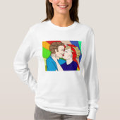 Retro 1950er Pop Art Style Couple Kissing T-Shirt (Vorderseite)