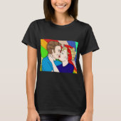 Retro 1950er Pop Art Style Couple Kissing T-Shirt (Vorderseite)