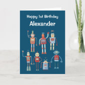 Retro 1950er Robots - Benutzerdefiniertes Alter un Ankündigung (Vorderseite)