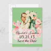 Retro 1950er - Save the Date Ankündigungspostkarte (Vorne/Hinten)