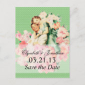 Retro 1950er - Save the Date Ankündigungspostkarte (Vorderseite)