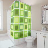 Retro 1950er Tiles-Muster Grün Duschvorhang (Beispiel)
