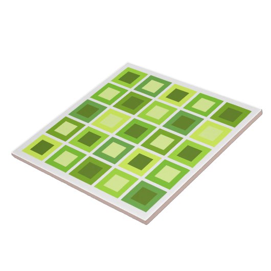 Retro 1950er Tiles-Muster Grün Fliese (Seite)