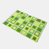 Retro 1950er Tiles-Muster Grün Fußmatte (Schrägansicht)
