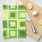 Retro 1950er Tiles-Muster Grün Geschirrtuch (Viertel Falte)