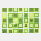 Retro 1950er Tiles-Muster Grün Geschirrtuch (Horizontal)