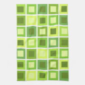 Retro 1950er Tiles-Muster Grün Geschirrtuch (Vertikal)