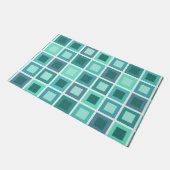 Retro 1950er Tiles Muster Türkis Fußmatte (Schrägansicht)