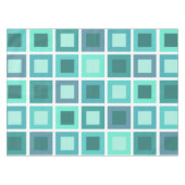 Retro 1950er Tiles Muster Türkis Tischdecke (Vorderseite (Horizontal))