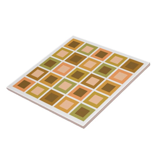 Retro 1950er Tiles Pattern Burnt Orange Fliese (Seite)