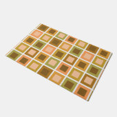 Retro 1950er Tiles Pattern Burnt Orange Fußmatte (Schrägansicht)