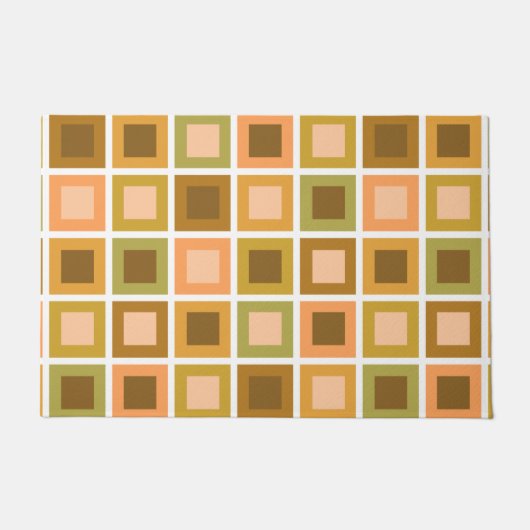 Retro 1950er Tiles Pattern Burnt Orange Fußmatte (Vorderseite)