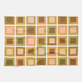 Retro 1950er Tiles Pattern Burnt Orange Geschirrtuch (Horizontal)