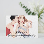 Retro 1950er Überraschung Geburtstagsparty V2 Einladung (Stehend Vorderseite)