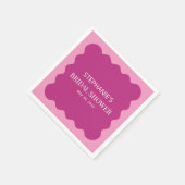 Retro 1950er Wavy Edge Magenta und Pink Bridal Serviette (Ecke)