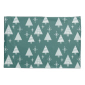 Retro 1950er Weihnachtsbaumen Aquamarin grün Kissenbezug (Rückseite)