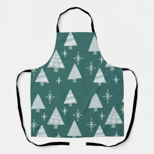 Retro 1950er Weihnachtsbaumen Aquamarin grün Schürze