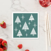 Retro 1950er Weihnachtsbaumen Aquamarin grün Serviette (Beispiel)