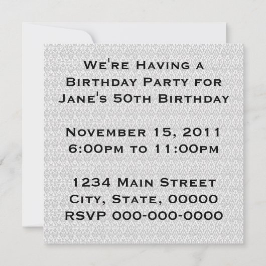 Retro 1950er Zeitung Einladung (Rückseite)