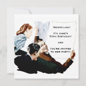 Retro 1950er Zeitung Einladung (Vorderseite)