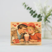 Retro 1950s American Valentine's Day Postcard Postkarte (Stehend Vorderseite)