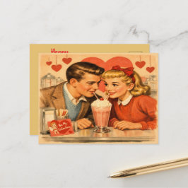 Retro 1950s American Valentine's Day Postcard Postkarte