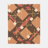 Retro 1950s Art Diamonds Brown Orange Fleecedecke (Vorderseite)