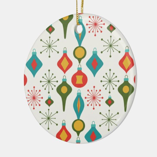 Retro 1950s Baubles Pattern Christmas Decor Keramik Ornament (Links)