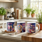 Retro 1950s Diner Neon Kaffeetasse