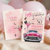 Retro 1950's Fifty & Fabulous Glam 50th Birthday Einladung
