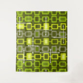 Retro 1950s Geometric Pattern Chartreuse Wandteppich (Vorderseite)