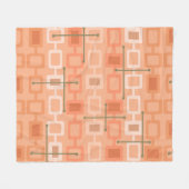 Retro 1950s Geometric Pattern Orange Fleecedecke (Vorderseite (Horizontal))