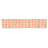 Retro 1950s Geometric Pattern Orange Kurzer Tischläufer (Horizontal)