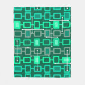 Retro 1950s Geometric Pattern Turquoise Fleecedecke (Vorderseite)