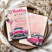 Retro 1950's Pink Hollywood Glam 70th Birthday Einladung
