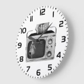 Retro 1950s Portable TV Mid-Century Große Wanduhr (Winkel)