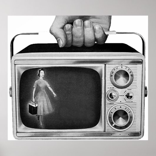 Retro 1950s Portable TV Mid-Century Poster (Vorne)