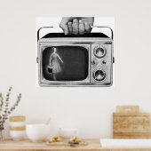 Retro 1950s Portable TV Mid-Century Poster (Küche)