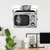 Retro 1950s Portable TV Mid-Century Poster (Heimbüro)