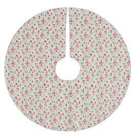 Retro 1950s Santa & Reindeer Mid-Century Christmas Polyester Weihnachtsbaumdecke