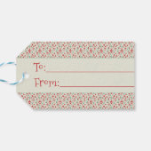 Retro 1950s Santa & Reindeer To/from Christmas Geschenkanhänger (Rückseite Horizontal)