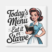 Retro 1950s Waitress – Vintage Diner Kitchen Magnet (Vorne)