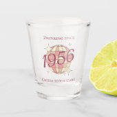 Retro 1956 70. Geburtstag lila  Schnapsglas (Vorderseite)