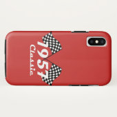 Retro 1957 Klassische Schwarz/Weiß-Schachtel Case-Mate iPhone Hülle (Rückseite (Horizontal))