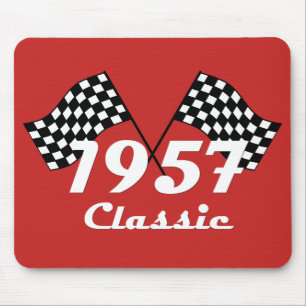 Retro 1957 Klassische Schwarz/Weiß-Schachtel Mousepad