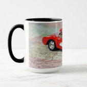 Retro 1957 Korvette auf der Straßenkarte Tasse (Links)