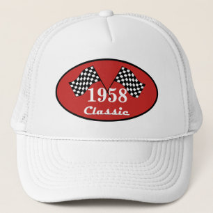 Retro 1958 Geburtstagsklassiker Karierte Rennflagg Truckerkappe