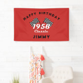 Retro 1958 Klassisches Race-Flag mit Schwarz-Weiß- Banner (Insitu)