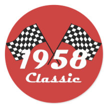 Retro 1958 Klassisches Race-Flag mit Schwarz-Weiß-