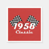 Retro 1958 Klassisches Race-Flag mit Schwarz-Weiß- Serviette (Vorderseite)